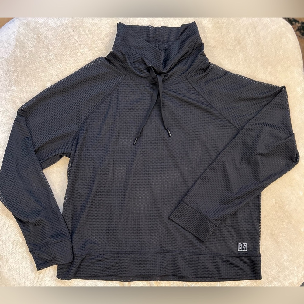 DKNY Sport, Black Mesh Running Top. Like new, lightly worn. Size Medium, comfy! - Picture 1 of 6